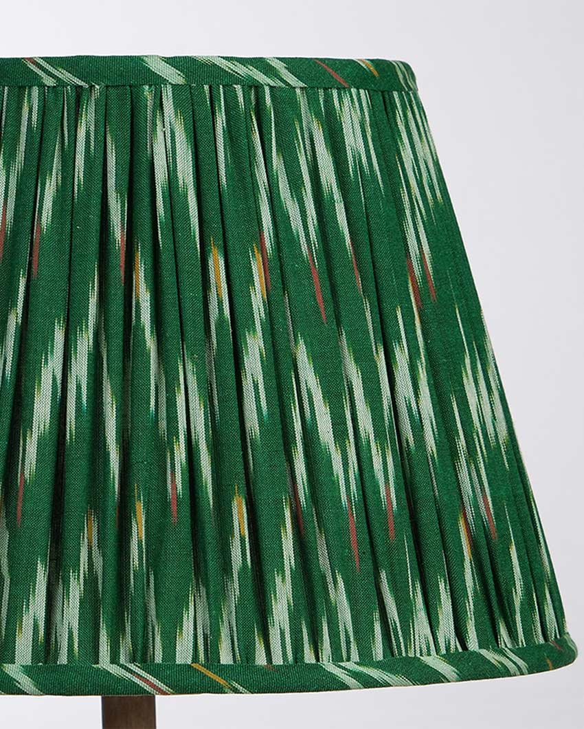 Modern Green Cotton Fabric and Coated Frame Ikat Empire Lampshade