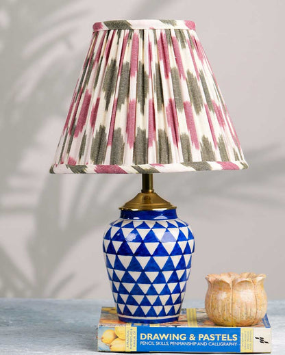 Trendy Pink Cotton Fabric and Coated Frame Ikat Empire Lampshade