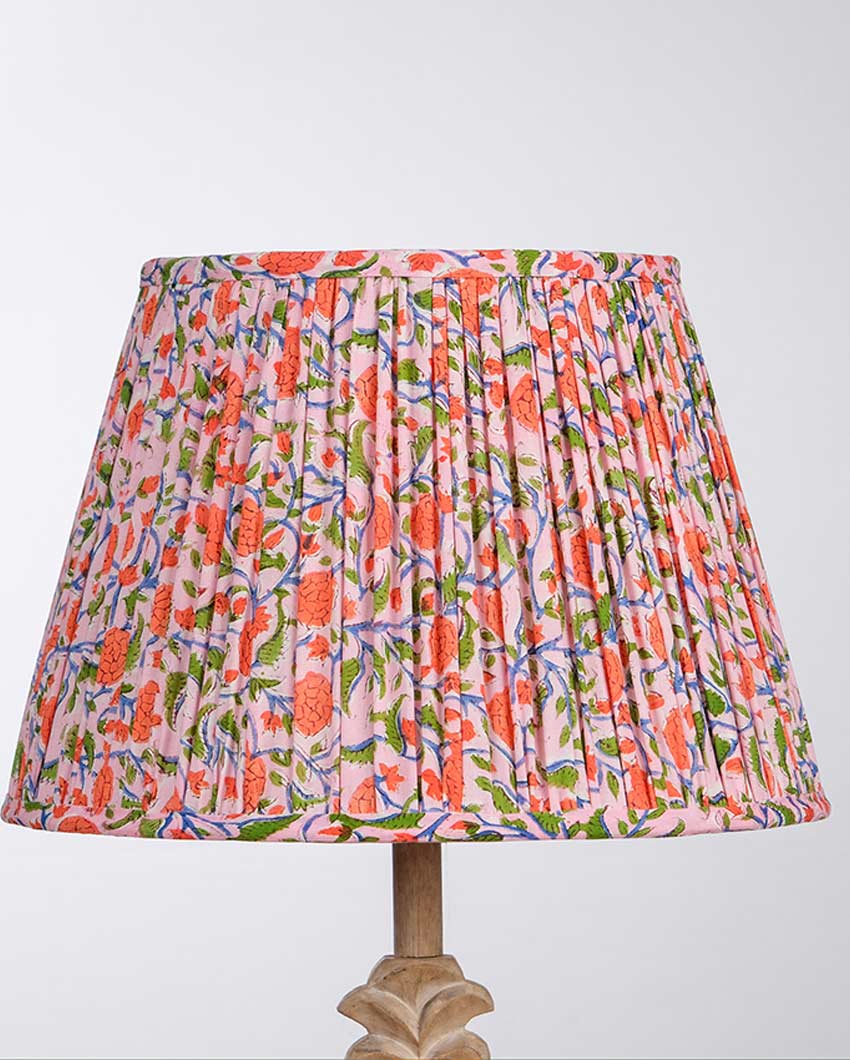 Contemporary Block Cotton Fabric and Coated Frame Print Empire Lampshade