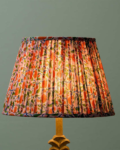 Contemporary Block Cotton Fabric and Coated Frame Print Empire Lampshade