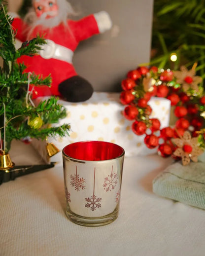 Mercury Glass Tealight Holder | Snow Flakes