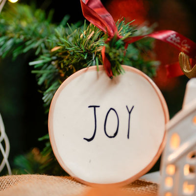 Joy Festive Hanging Ornaments | 4 x 4 inches