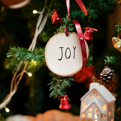 Joy Festive Hanging Ornaments | 4 x 4 inches