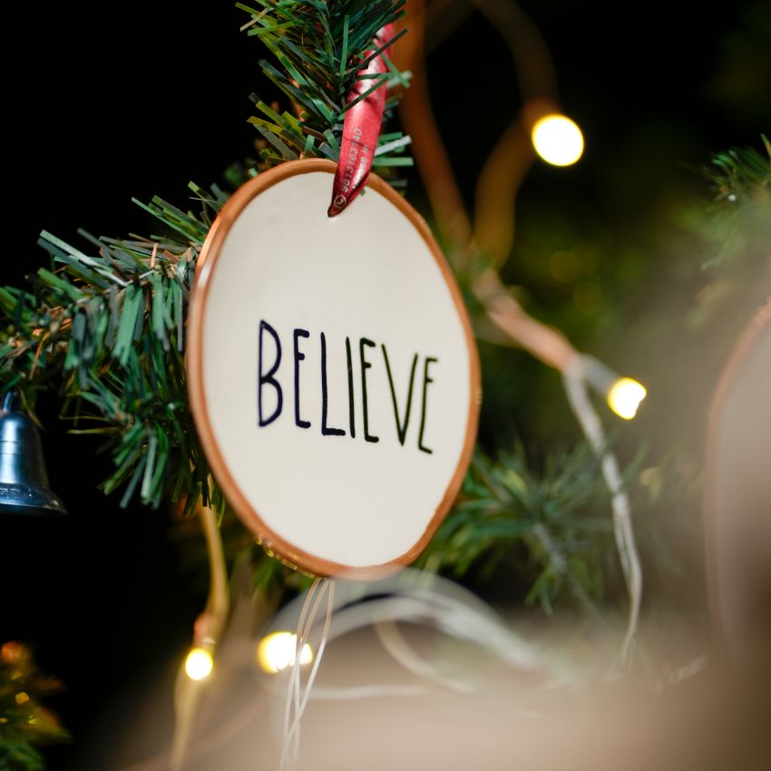 Believe Festive Hanging Ornaments | 4 x 4 inches