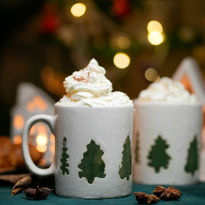 Snowy Christmas Tree Ceramic Mug | 4 x 3 inches | 1 Mug Only