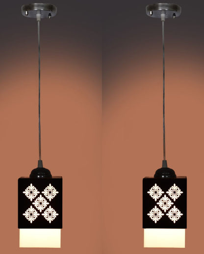 Artisan Piece Wooden Style Creative Pendant Lamp | Set of 2 | 4 x 4 x 34 inches