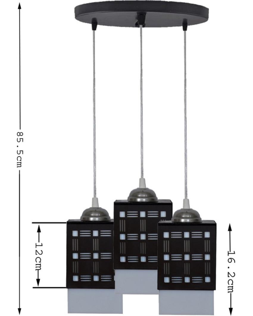 Nic Wooden 3 Lights Pendant Hallway Ceiling Lamp | 5 x 6 x 32 inches