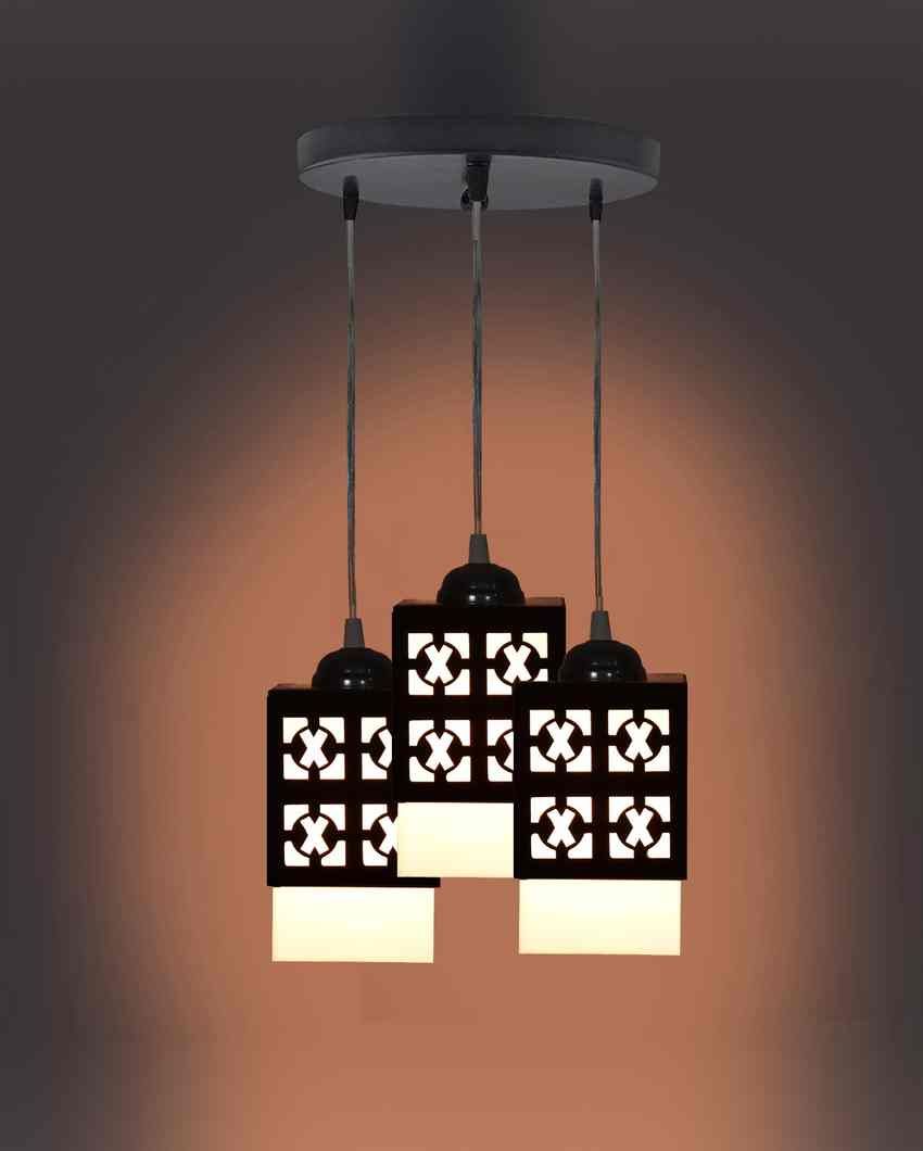 Rustikal 3 Lights Hallway Wooden Pendant Ceiling Lamp | 5 x 6 x 32 inches