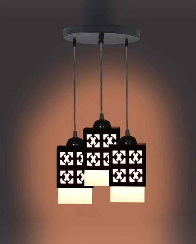 Rustikal 3 Lights Hallway Wooden Pendant Ceiling Lamp | 5 x 6 x 32 inches