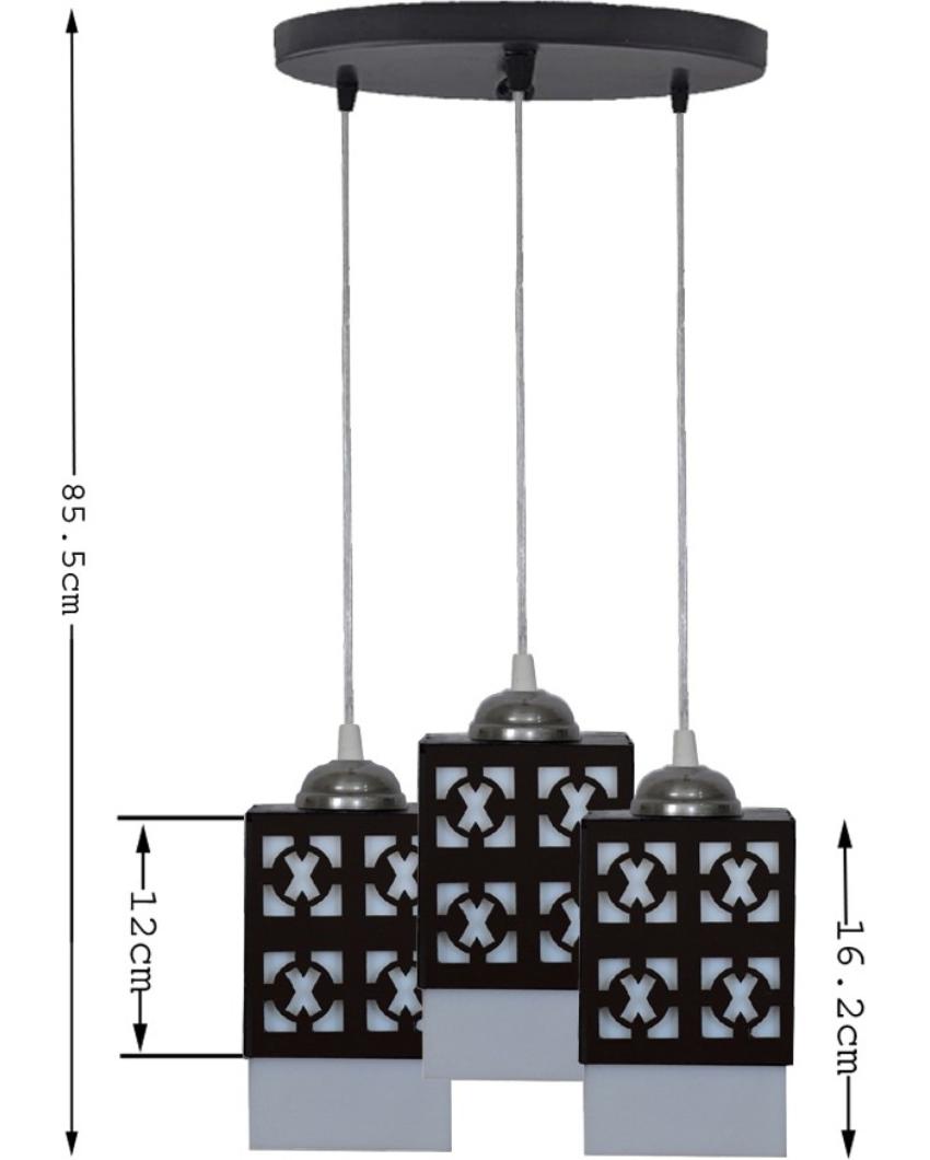 Rustikal 3 Lights Hallway Wooden Pendant Ceiling Lamp | 5 x 6 x 32 inches