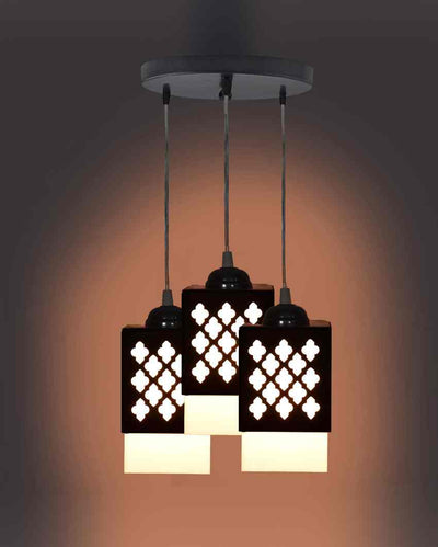 Personalizado 3 Lights Hallway Wooden Pendant Ceiling Lamp | 5 x 6 x 32 inches