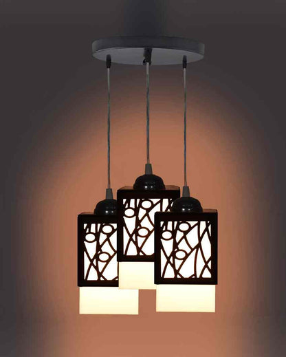 Clásico Wooden Pendant 3 Lights Hallway Ceiling Lamp | 5 x 6 x 32 inches