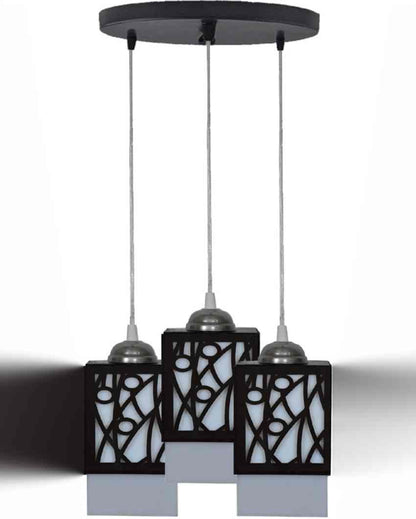 Clásico Wooden Pendant 3 Lights Hallway Ceiling Lamp | 5 x 6 x 32 inches