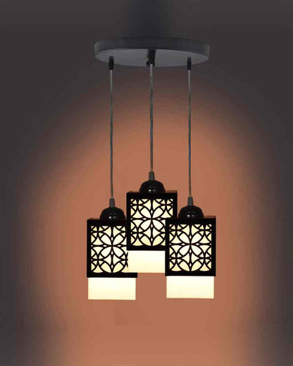 Decorative 3 Lights Hallway Wooden Pendant Ceiling Lamp | 5 x 6 x 32 inches