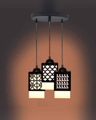 Ambiente Wooden 3 Lights Pendant Hallway Ceiling Lamp | 5 x 6 x 32 inches