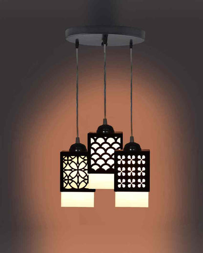 Arte 3 Lights Wooden Premium Hallway Ceiling Lamp | 5 x 6 x 32 inches