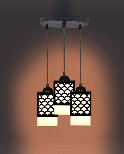 Armonioso Wooden Pendant 3 Lights Hallway Ceiling Lamp | 5 x 6 x 32 inches