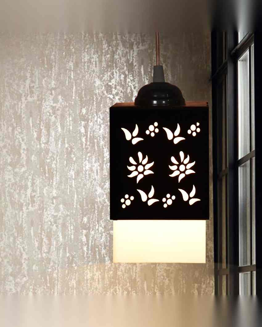 Arabic Wooden Pendant 3 Lights Hallway Ceiling Lamp | 5 x 6 x 32 inches