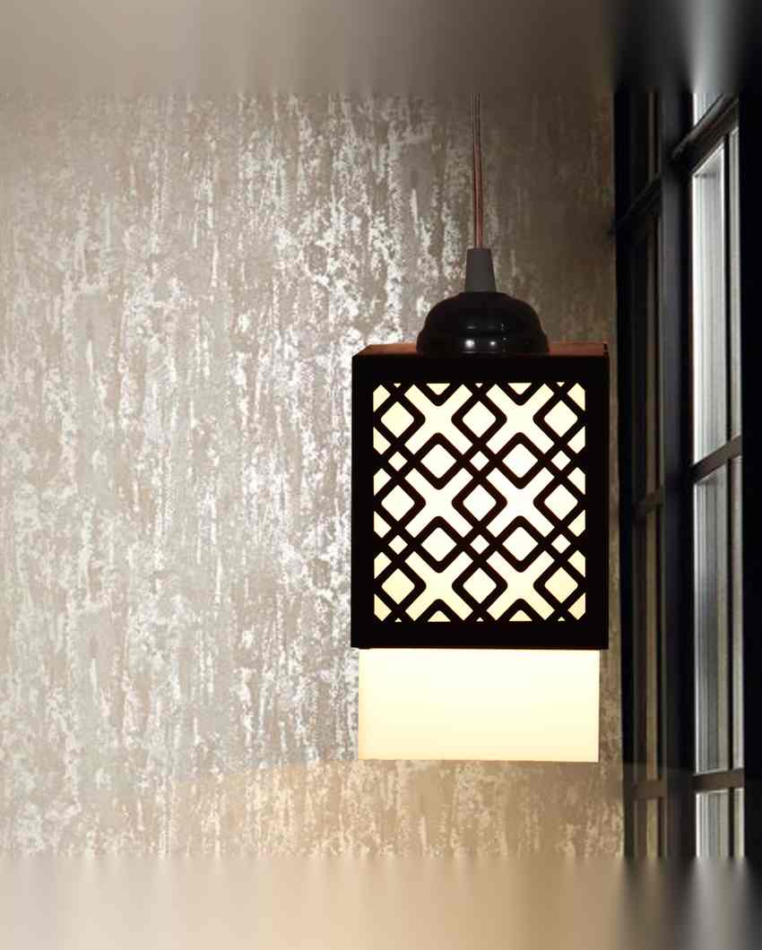 Arabic Wooden Pendant 3 Lights Hallway Ceiling Lamp | 5 x 6 x 32 inches