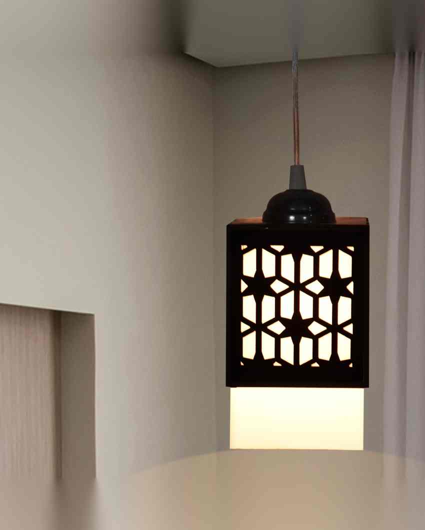 Artisan 3 Lights Wooden Pendant Hallway Ceiling Lamp | 5 x 6 x 32 inches