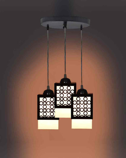 Kunstvoll 3 Lights Hallway Wooden Pendant Ceiling Lamp | 5 x 6 x 32 inches