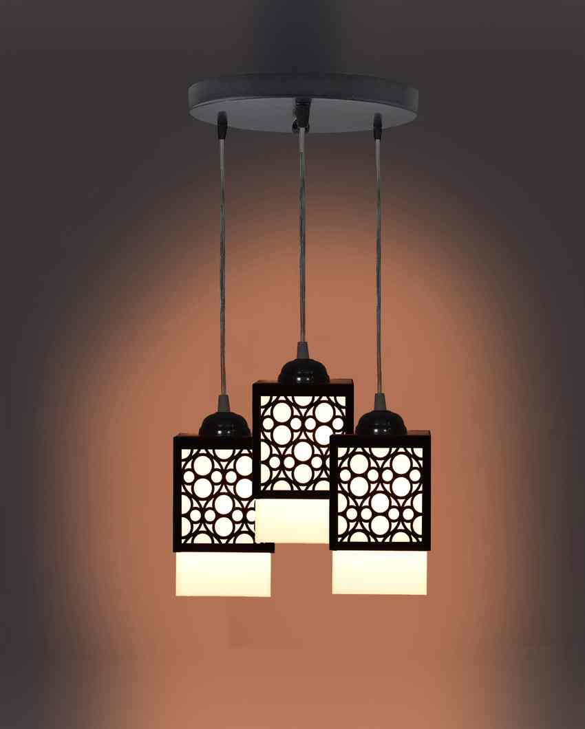 Modern Wooden 3 Lights Pendant Hallway Ceiling Lamp | 5 x 6 x 32 inches