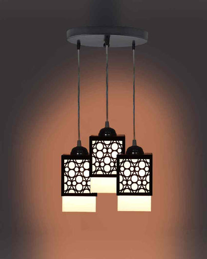 Modern Wooden 3 Lights Pendant Hallway Ceiling Lamp | 5 x 6 x 32 inches