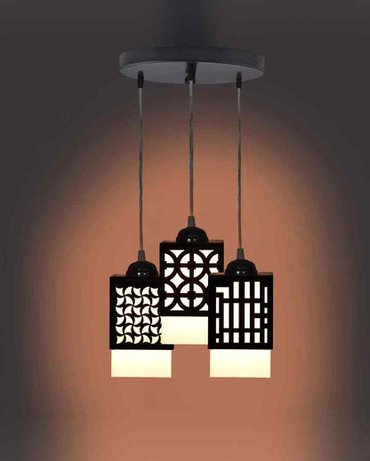 Armonioso 3 Lights Wooden Premium Hallway Ceiling Lamp | 5 x 6 x 32 inches