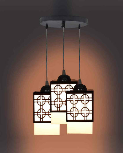 Pendell 3 Lights Wooden Premium Hallway Ceiling Lamp | 5 x 6 x 32 inches