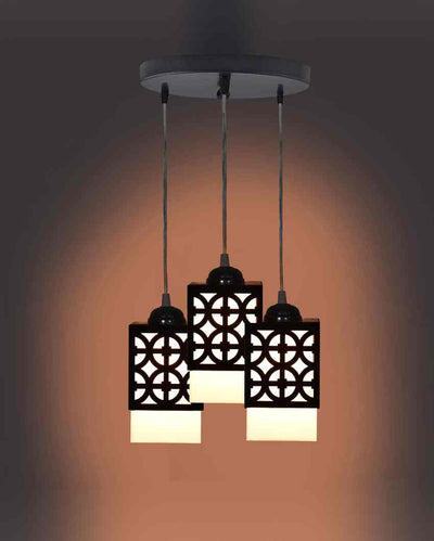 Hanberz 3 Lights Wooden Premium Hallway Ceiling Lamp | 5 x 6 x 32 inches