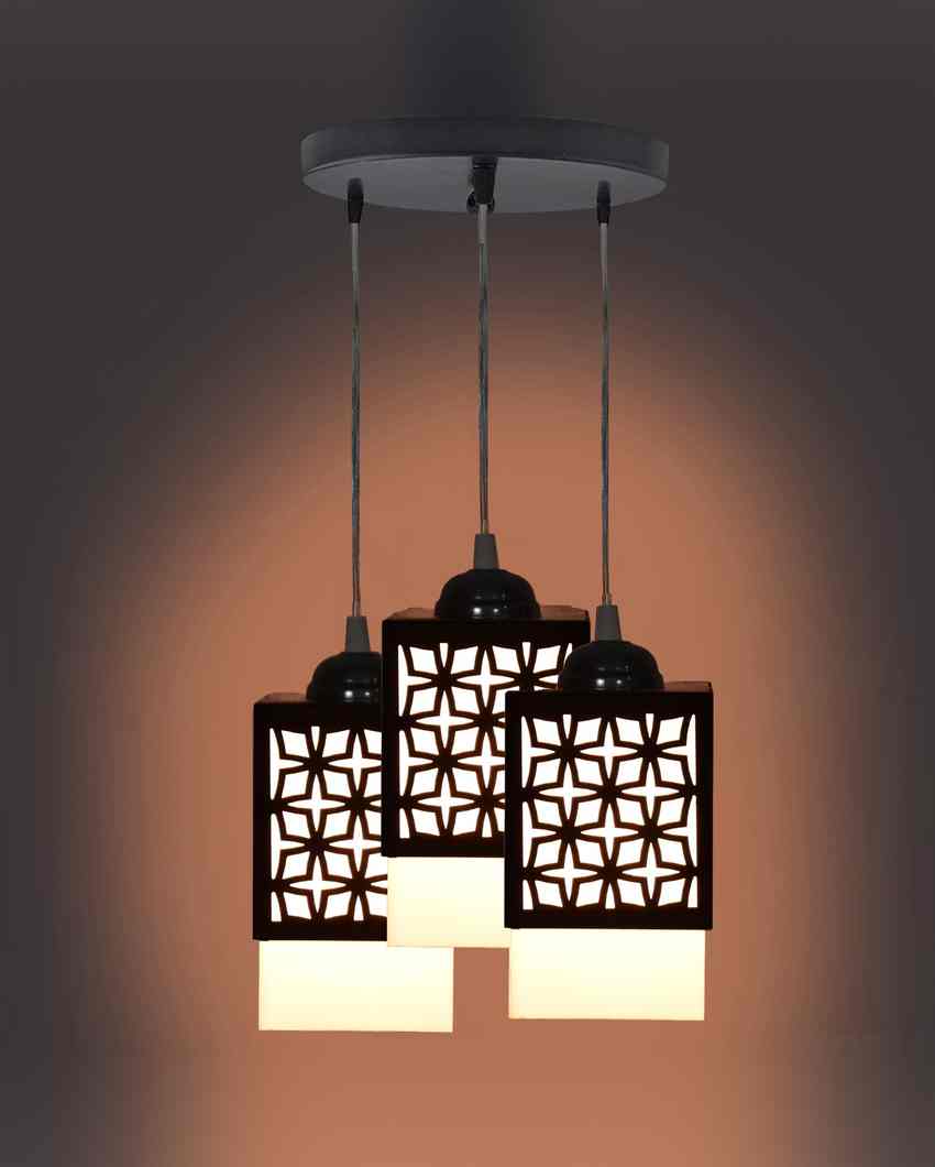 Eleganz 3 Lights Wooden Premium Hallway Ceiling Lamp | 5 x 6 x 32 inches