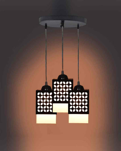 Skulptur Wooden 3 Lights Pendant Hallway Ceiling Lamp | 5 x 6 x 32 inches