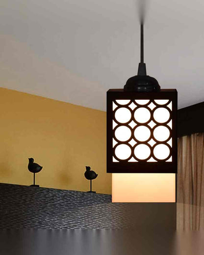 Elegancia 3 Shades Wooden Pendant Hanging Ceiling Lamp | 5 x 6 x 32 inches