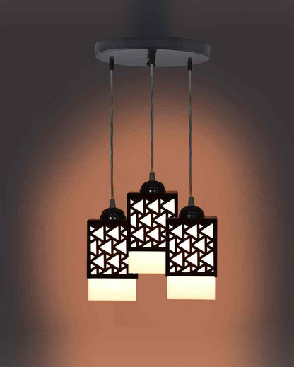 Verarbeitung 3 Lights Hallway Wooden Pendant Ceiling Lamp | 5 x 6 x 32 inches