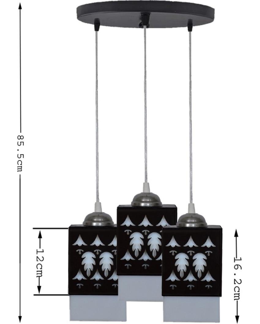 Hängend 3 Shades Wooden Pendant Ceiling Lamp | 5 x 6 x 32 inches