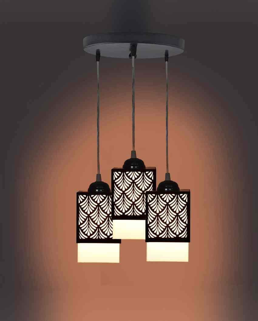 Tradicional 3 Lights Wooden Premium Hallway Ceiling Lamp | 5 x 6 x 32 inches