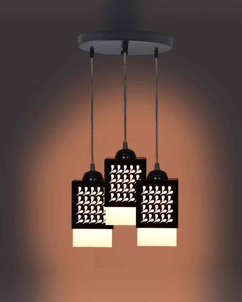 Glamour 3 Lights Wooden Pendant Hallway Ceiling Lamp | 5 x 6 x 32 inches