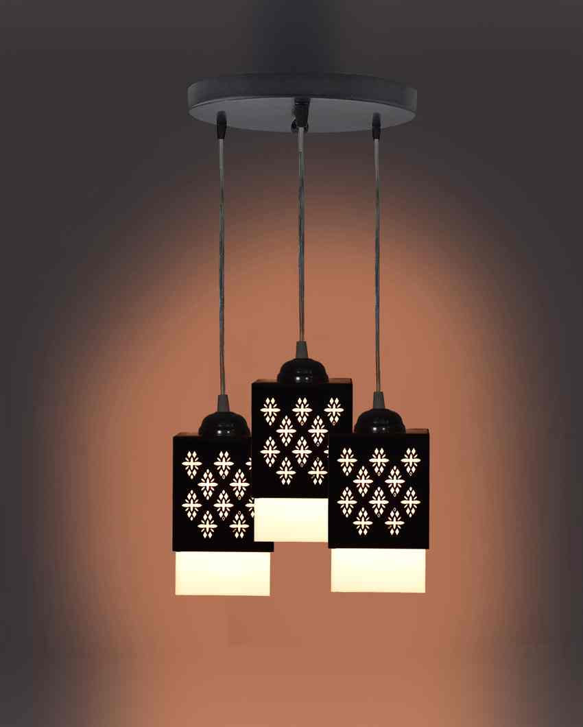 Colores 3 Shades Wooden Pendant Hanging Ceiling Lamp | 5 x 6 x 32 inches