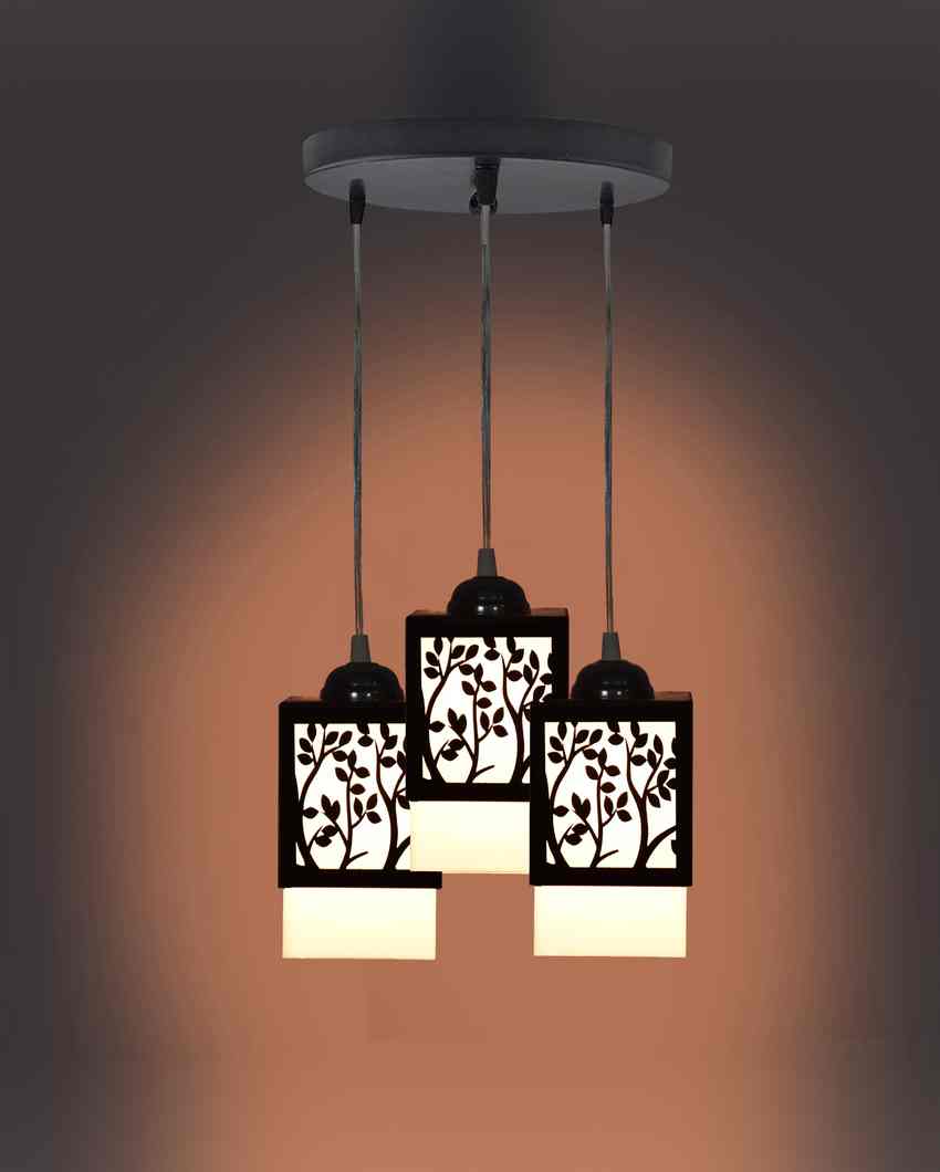 Colgante Wooden Pendant 3 Lights Hallway Ceiling Lamp | 5 x 6 x 32 inches