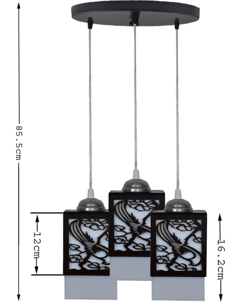 Luz Wooden 3 Lights Pendant Hallway Ceiling Lamp | 5 x 6 x 32 inches