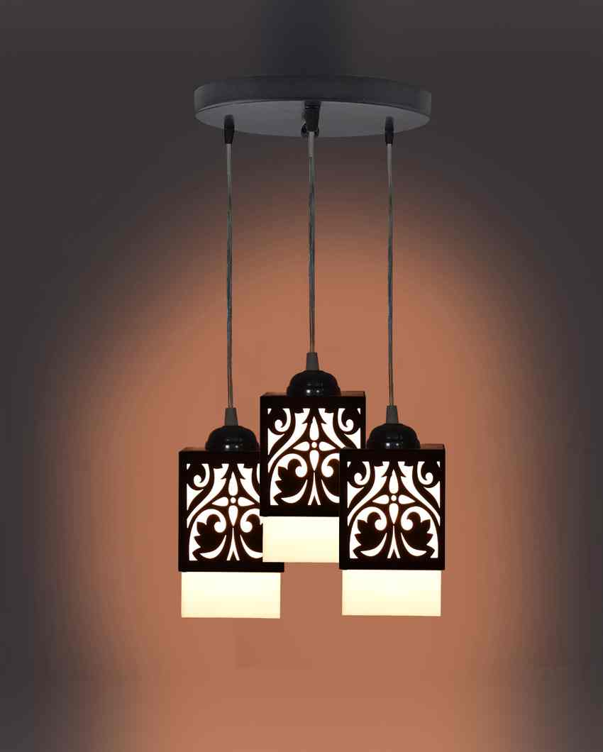 Modular Wooden Pendant 3 Lights Hallway Ceiling Lamp | 5 x 6 x 32 inches