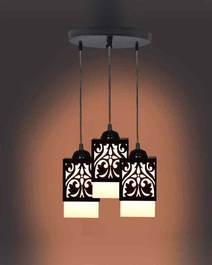 Modular Wooden Pendant 3 Lights Hallway Ceiling Lamp | 5 x 6 x 32 inches