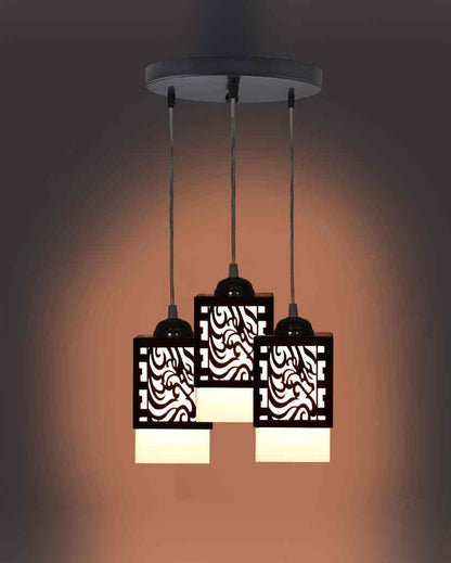 Moderno 3 Lights Hallway Wooden Pendant Ceiling Lamp | 5 x 6 x 32 inches