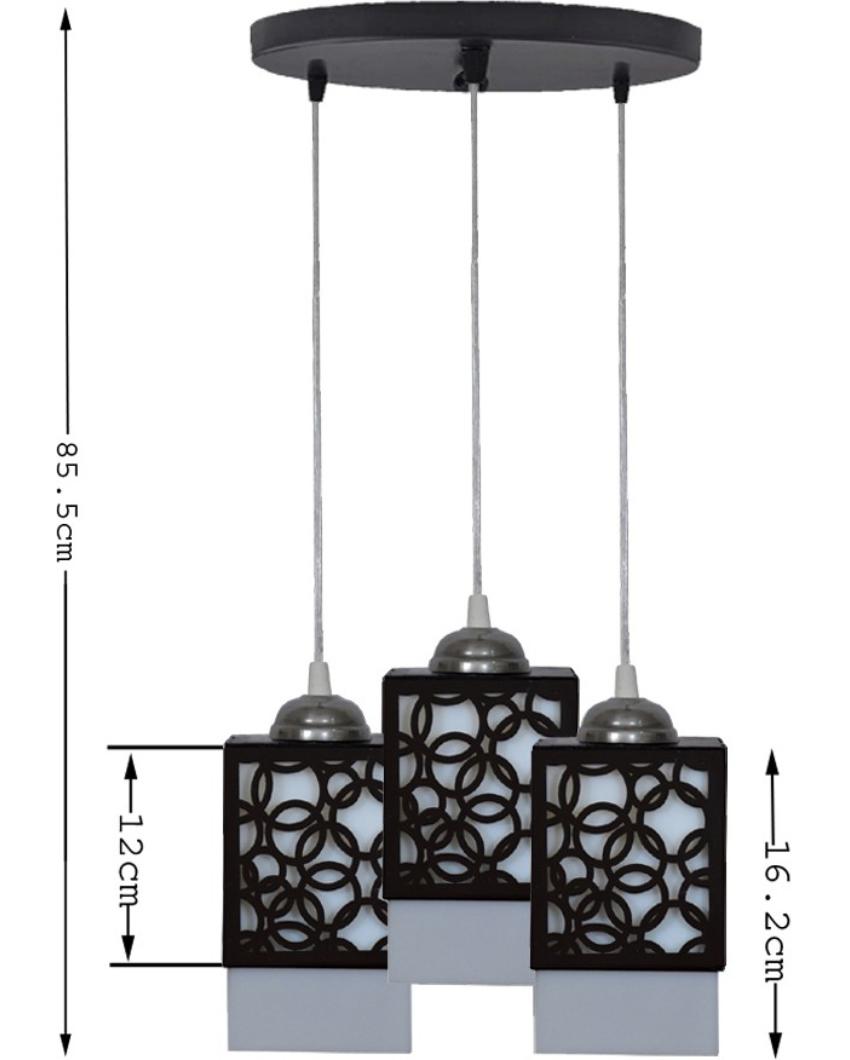 Verzierung 3 Lights Hallway Wooden Pendant Ceiling Lamp | 5 x 6 x 32 inches