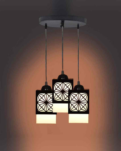 Detallado 3 Lights Hallway Wooden Pendant Ceiling Lamp | 5 x 6 x 32 inches