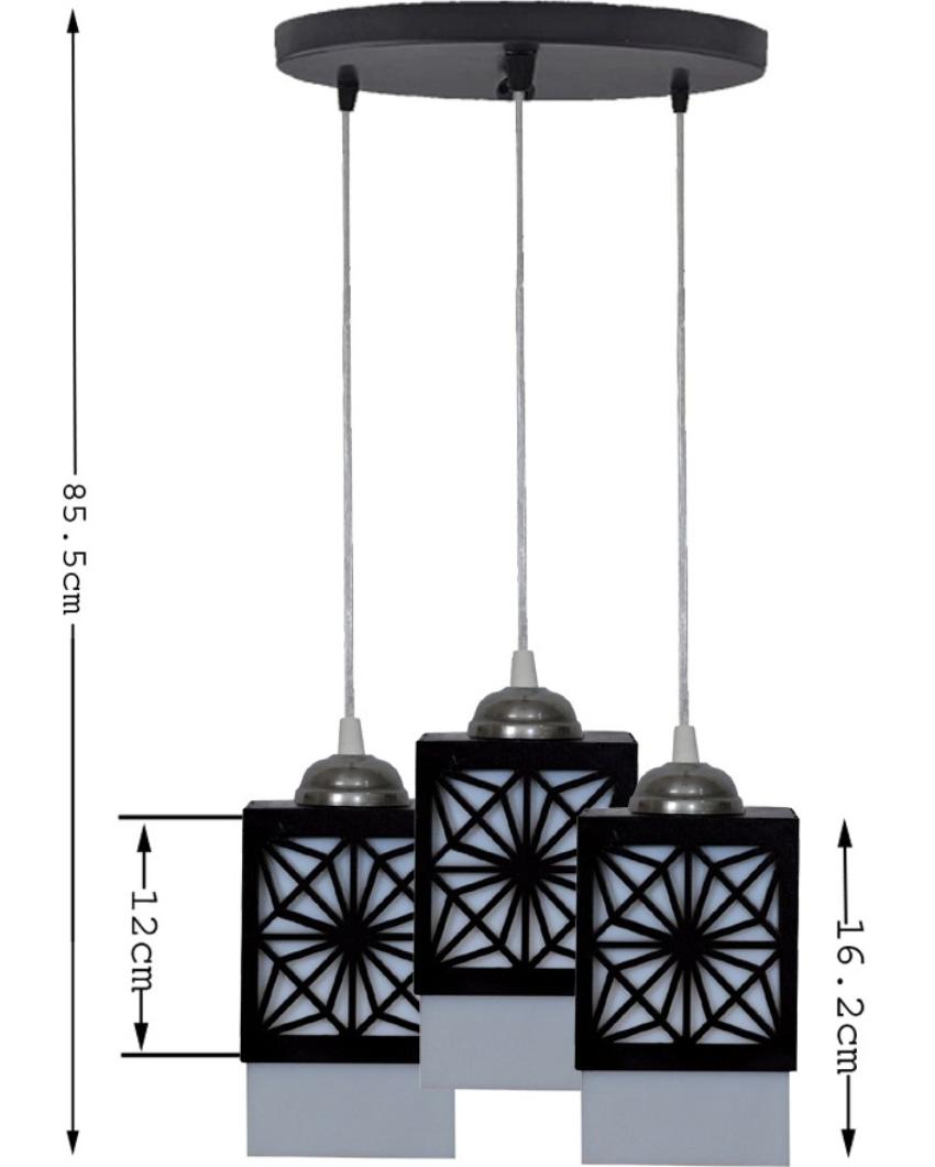 Detallado 3 Lights Hallway Wooden Pendant Ceiling Lamp | 5 x 6 x 32 inches