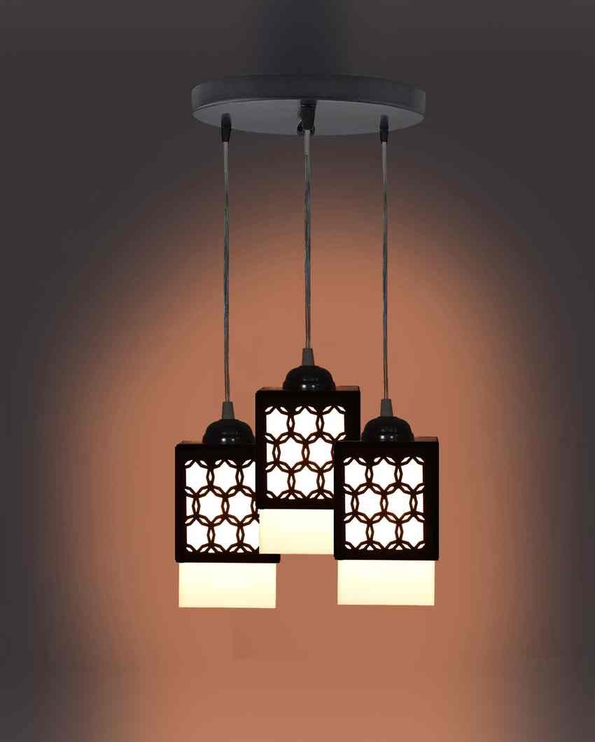 Nic 3 Lights Wooden Pendant Hallway Ceiling Lamp | 5 x 6 x 32 inches