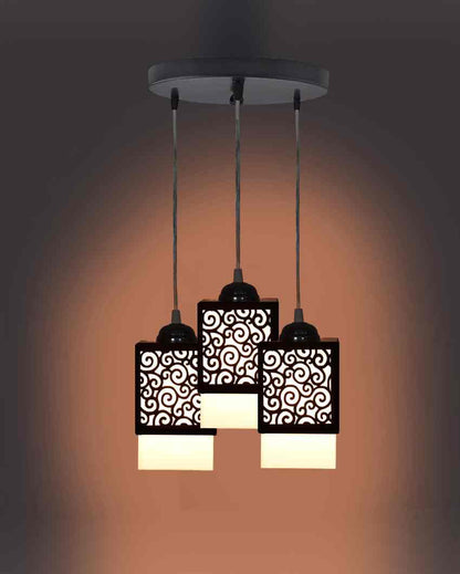 Beleuchtung 3 Shades Wooden Pendant Hanging Ceiling Lamp | 5 x 6 x 32 inches