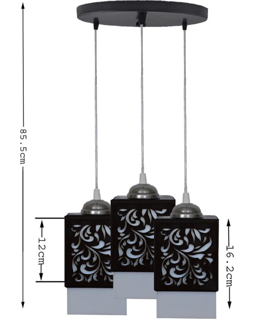 Ambiente 3 Lights Hallway Wooden Pendant Ceiling Lamp | 5 x 6 x 32 inches