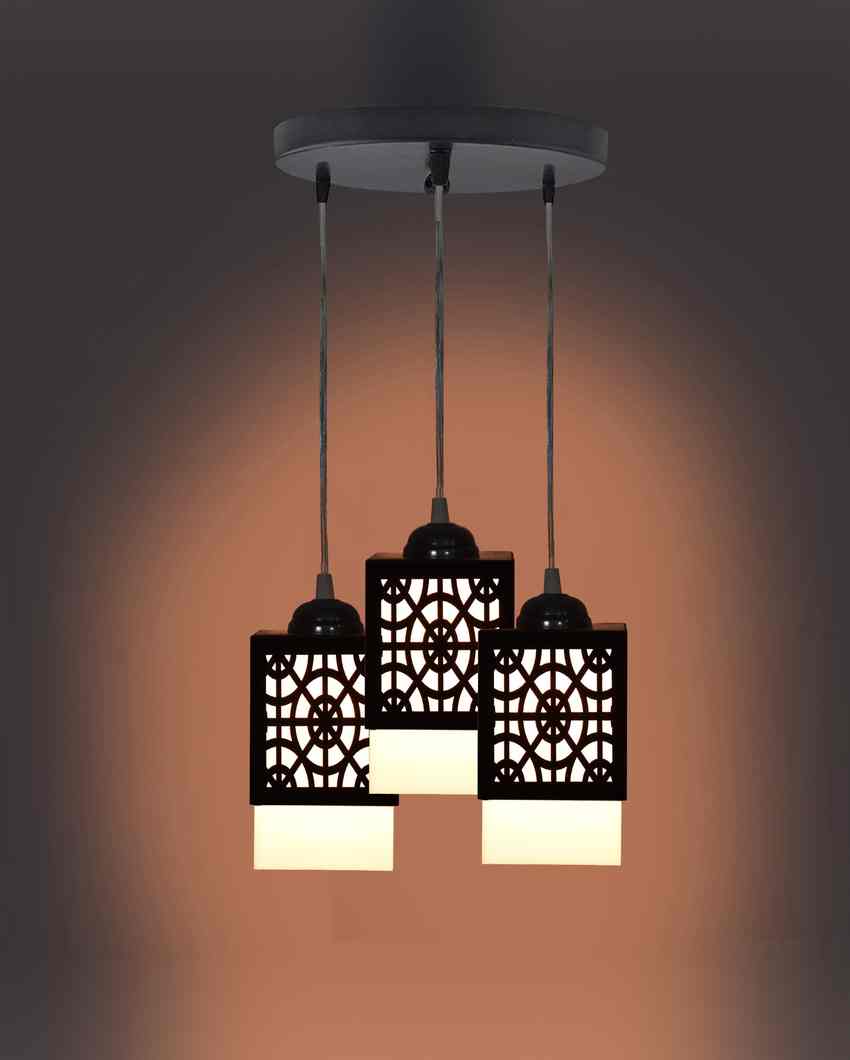 Impresion Wooden 3 Lights Pendant Hallway Ceiling Lamp | 5 x 6 x 32 inches